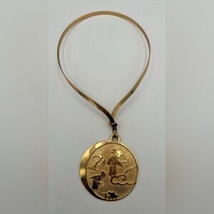 Crown Trifari Vintage 1970’s Ming Collection Choker and Pendant Necklace